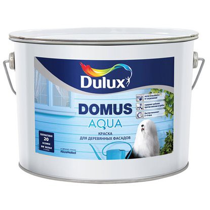 Краска "Domus aqua" акриловая для деревянных фасадов, на водной основе, п_мат белая база BW (10л)