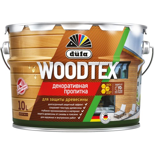 Пропитка WOODTEX для защиты древесины орех (10л) Дюфа