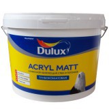 Краска "Dulux ACRYL MATT" латексная для внутрених работ база BW (9л)